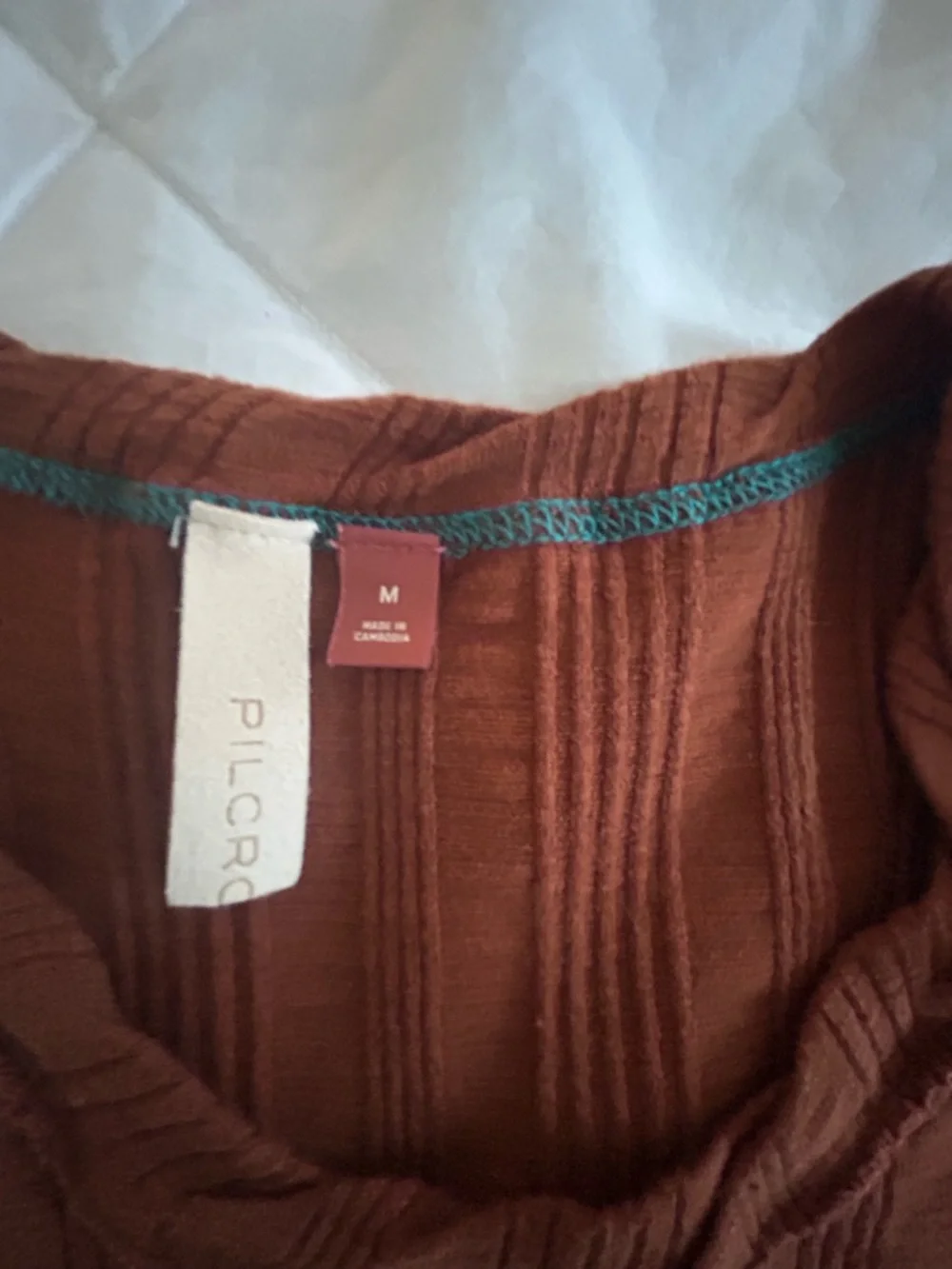 Pilcro Ribbed Tank Top in Rust - Picture 3 of 5